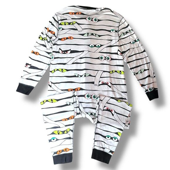 Old Navy Halloween Pajamas Sz Small Matching Family Glow in the Dark Mummy Eyes - Picture 13 of 15